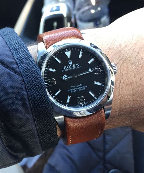 leather strap for rolex explorer|rolex explorer 39mm lug to.